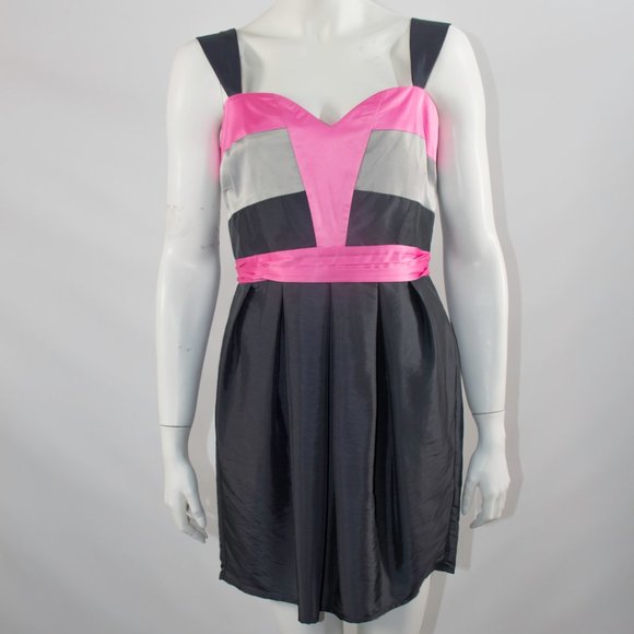 LIPSY London Colorblock Dress Coctail Sz 14 Medium New - Picture 2 of 5